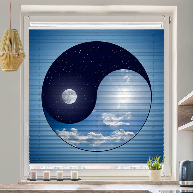 Wabenplissee Motiv "Yin und Yang"