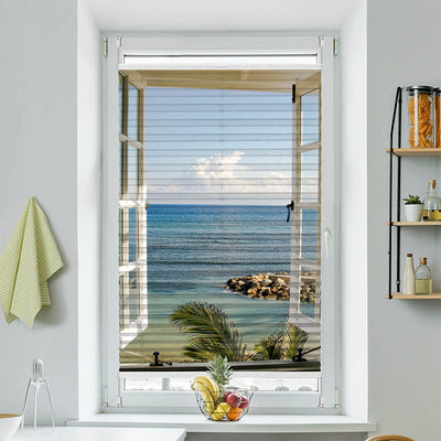 Wabenplissee Motiv Fenster Meerblick