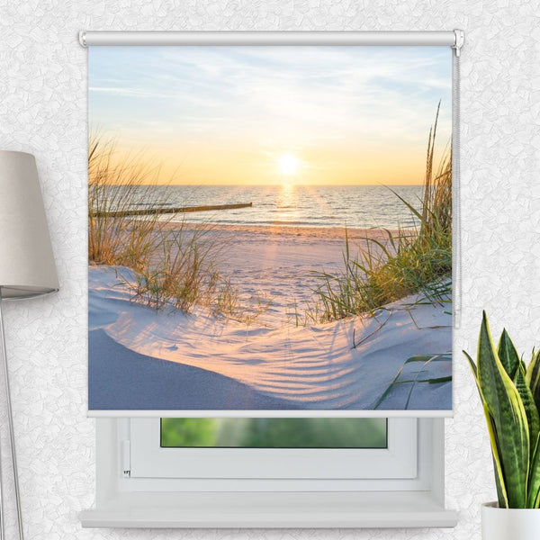 Motivrollo 'Kueste Meer Sonnenuntergang' | Bis B 430 x H 440 cm