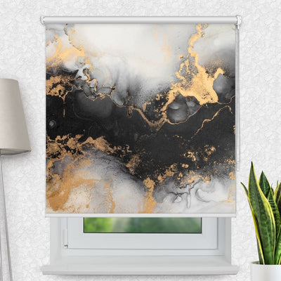 Fotorollo 'Abstrakt Marmor Schwarz Gold' - La-Melle