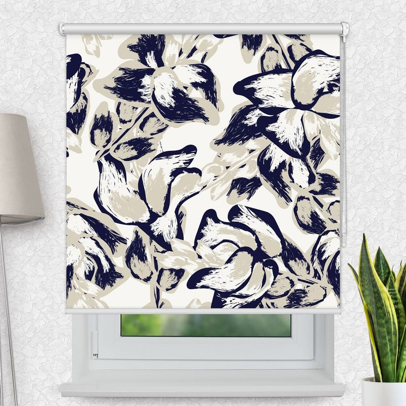 Fotorollo 'Abstrakt Blau Floral' - La-Melle