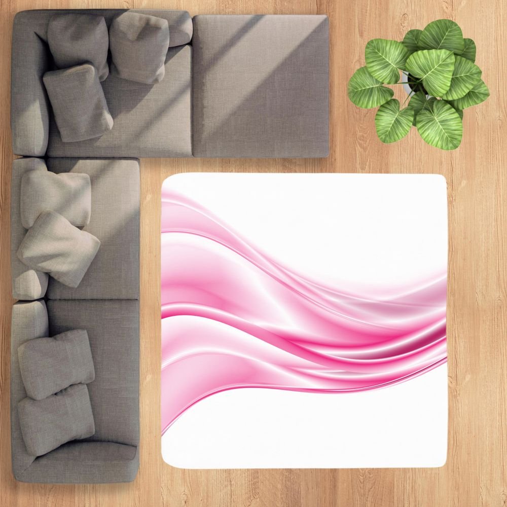 Fototeppich Motiv 'Abstrakt Pinke Wellen' - Dekoteppich bis 150 x 500 cm - rutschhemmende Rückseite - La-Melle
