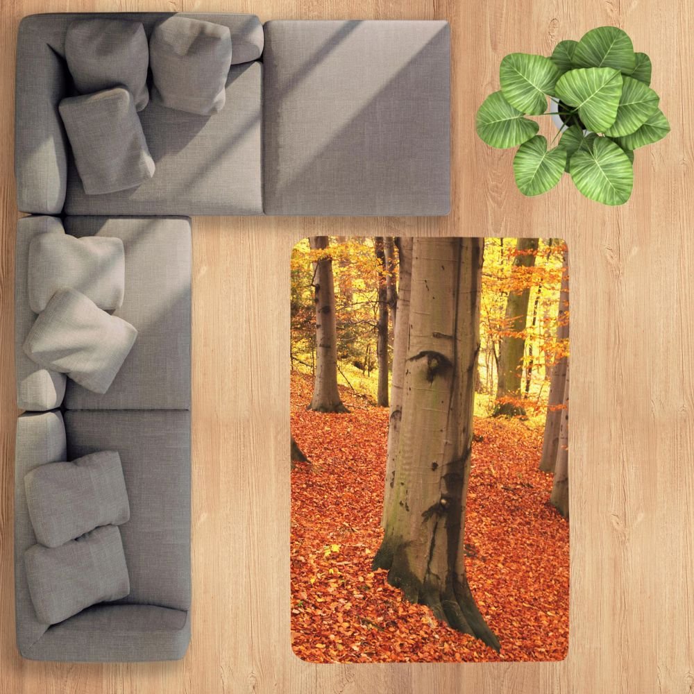 Fototeppich Motiv "Baum im Herbst mit Gesicht" - Dekoteppich bis 150 x 500 cm - rutschhemmende Rückseite - La-Melle