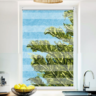 Klemmfix-Doppelrollo '486473099-Bananenblaetter-Gemaelde