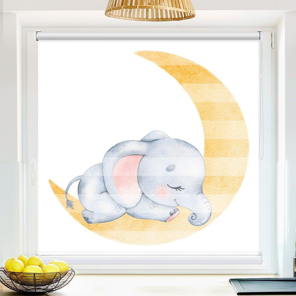 Klemm Doppelrollo "Elefant Baby Mond" - ohne Bohren - Klemmfix - bis 150 cm Breite - Duo Rollo Fotodruck - La-Melle