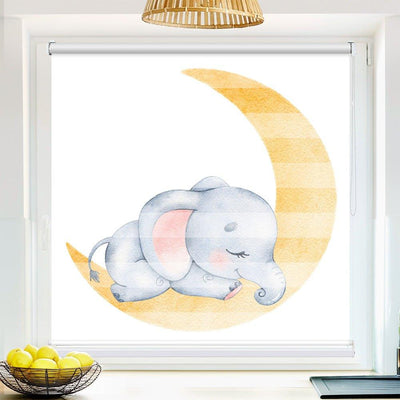 Klemm Doppelrollo Elefant Baby Mond - ohne Bohren - Klemmfix - bis 150 cm Breite - Duo Rollo Fotodruck - La-Melle