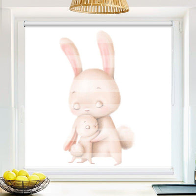 Klemm Doppelrollo Hase Kinderrollo - ohne Bohren - Klemmfix - bis 150 cm Breite - Duo Rollo Fotodruck - La-Melle