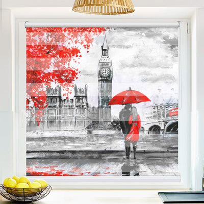 Klemm Doppelrollo London Gemalt - ohne Bohren - Klemmfix - bis 150 cm Breite - Duo Rollo Fotodruck - La-Melle