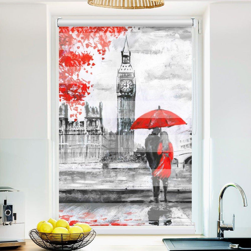 Klemm Doppelrollo "London Gemalt" - ohne Bohren - Klemmfix - bis 150 cm Breite - Duo Rollo Fotodruck - La-Melle
