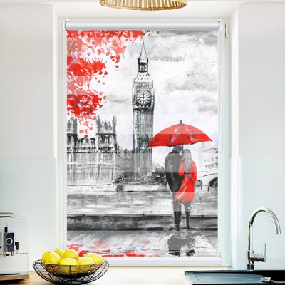 Klemm Doppelrollo London Gemalt - ohne Bohren - Klemmfix - bis 150 cm Breite - Duo Rollo Fotodruck - La-Melle