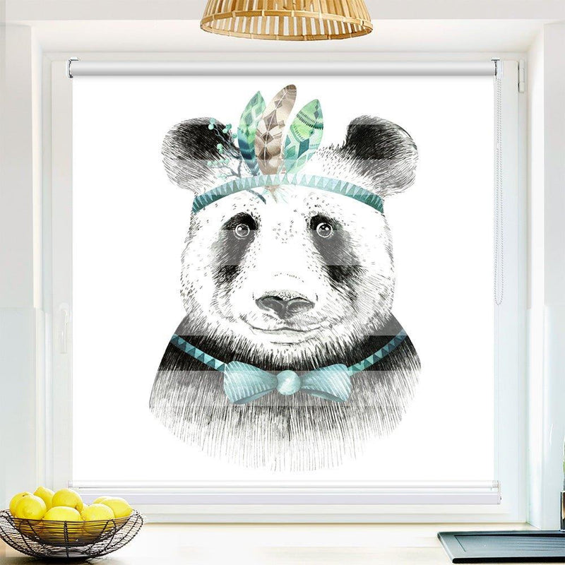 Klemm Doppelrollo "Panda comic" - ohne Bohren - Klemmfix - bis 150 cm Breite - Duo Rollo Fotodruck - La-Melle