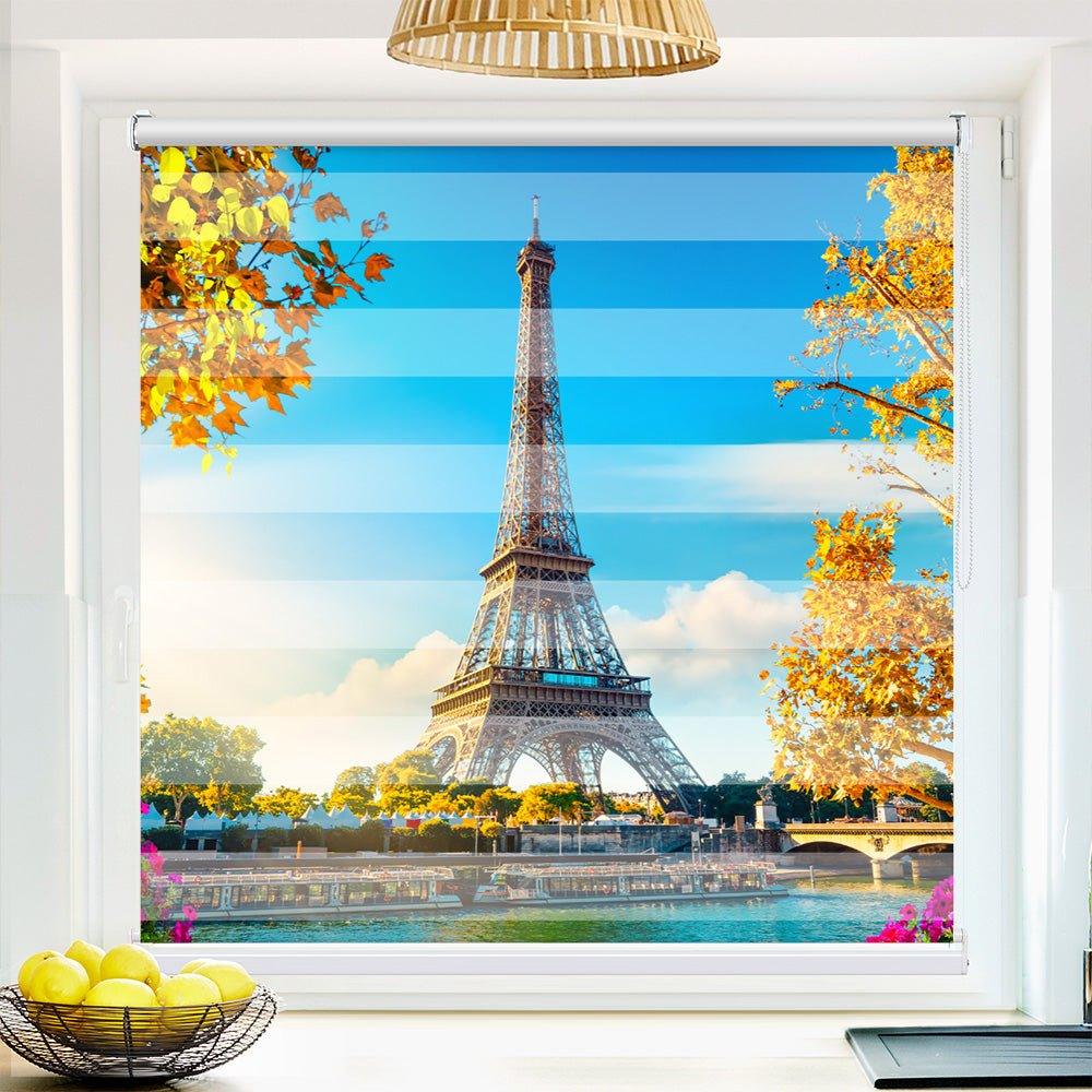 Klemm Doppelrollo "Paris Seine" - ohne Bohren - Klemmfix - bis 150 cm Breite - Duo Rollo Fotodruck - La-Melle