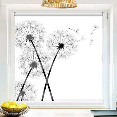 Klemm Doppelrollo Löwenzahn Pusteblume - ohne Bohren - Klemmfix - bis 150 cm Breite - Duo Rollo Fotodruck - La-Melle