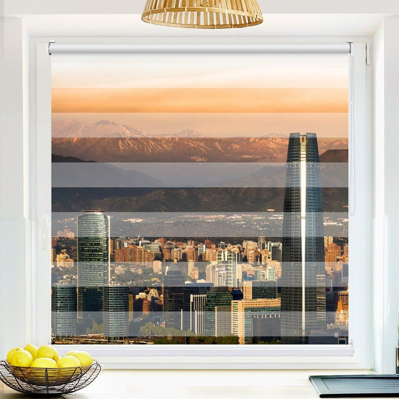 Klemm Doppelrollo "Santiago Chile" - ohne Bohren - Klemmfix - bis 150 cm Breite - Duo Rollo Fotodruck - La-Melle