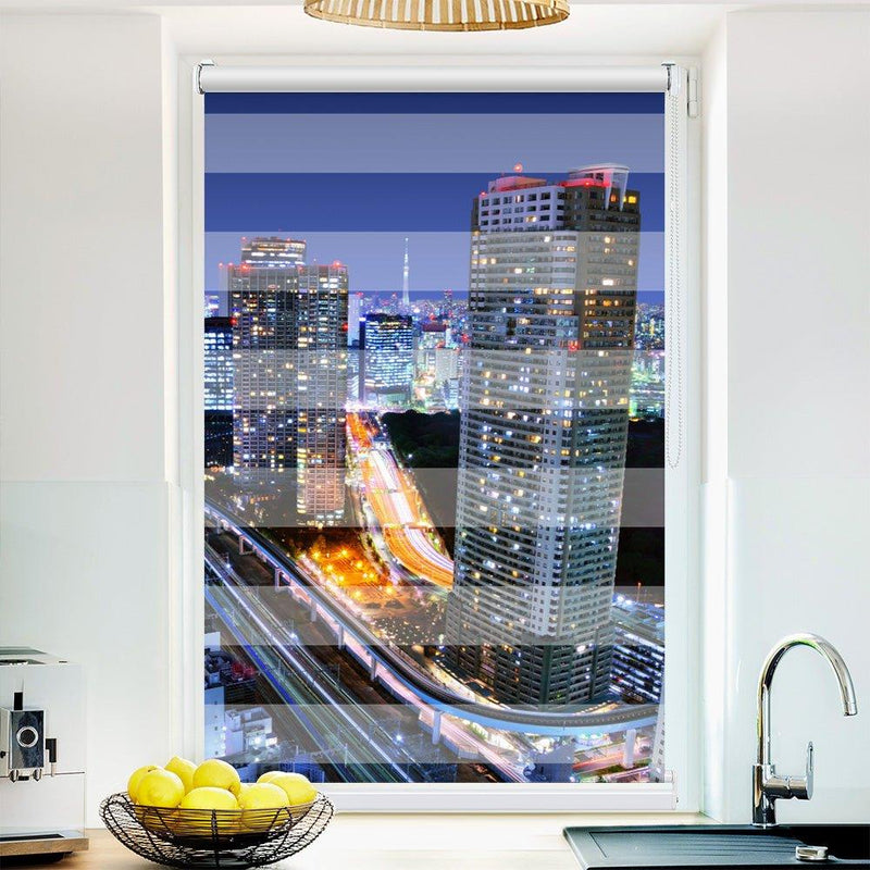 Klemmfix Doppelrollo Motiv "Tokio Nacht"