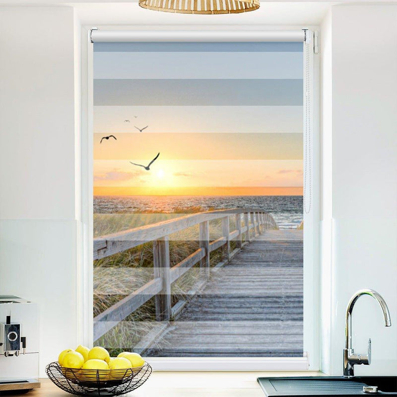 Klemmfix Doppelrollo Motiv "Usedom Strand"