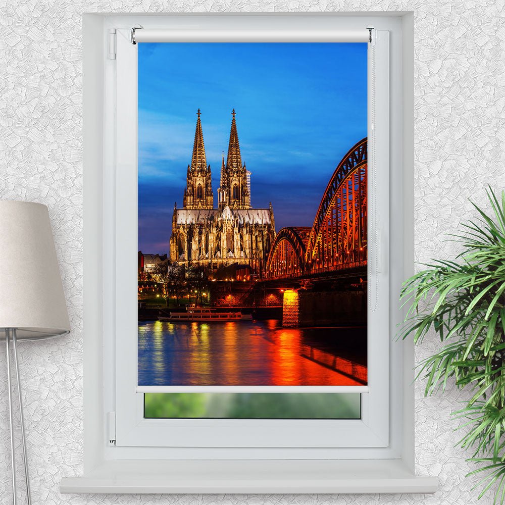 Rollo Motiv "Kölner Dom" - ohne bohren - Klemmrollo bis 150 cm Breite - Klemmfix mit Fotodruck - blickdicht - La-Melle