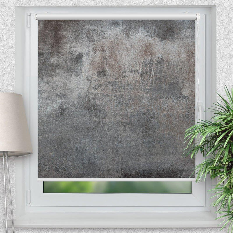 Rollo Motiv "Betonoptik abstrakt" - ohne bohren - Klemmrollo bis 150 cm Breite - Klemmfix mit Fotodruck - blickdicht - La-Melle