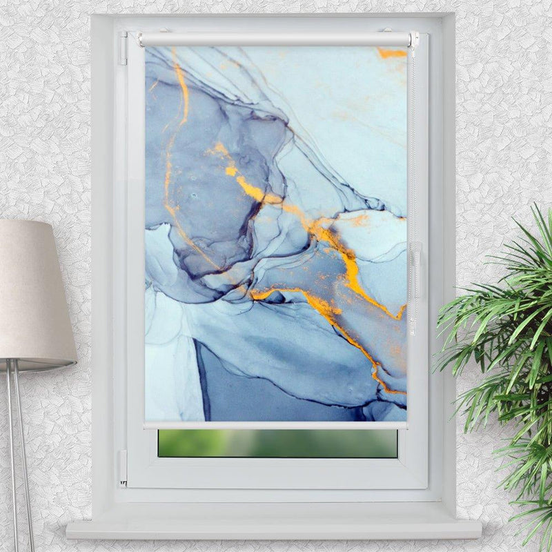 Rollo Motiv "Fluid Marmor" - ohne bohren - Klemmrollo bis 150 cm Breite - Klemmfix mit Fotodruck - blickdicht - La-Melle