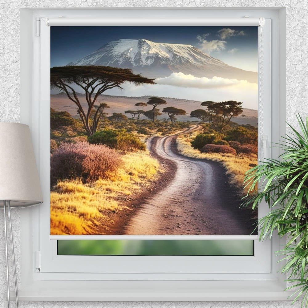 Rollo Motiv "Kilimandscharo Afrika" - ohne bohren - Klemmrollo bis 150 cm Breite - Klemmfix mit Fotodruck - blickdicht - La-Melle