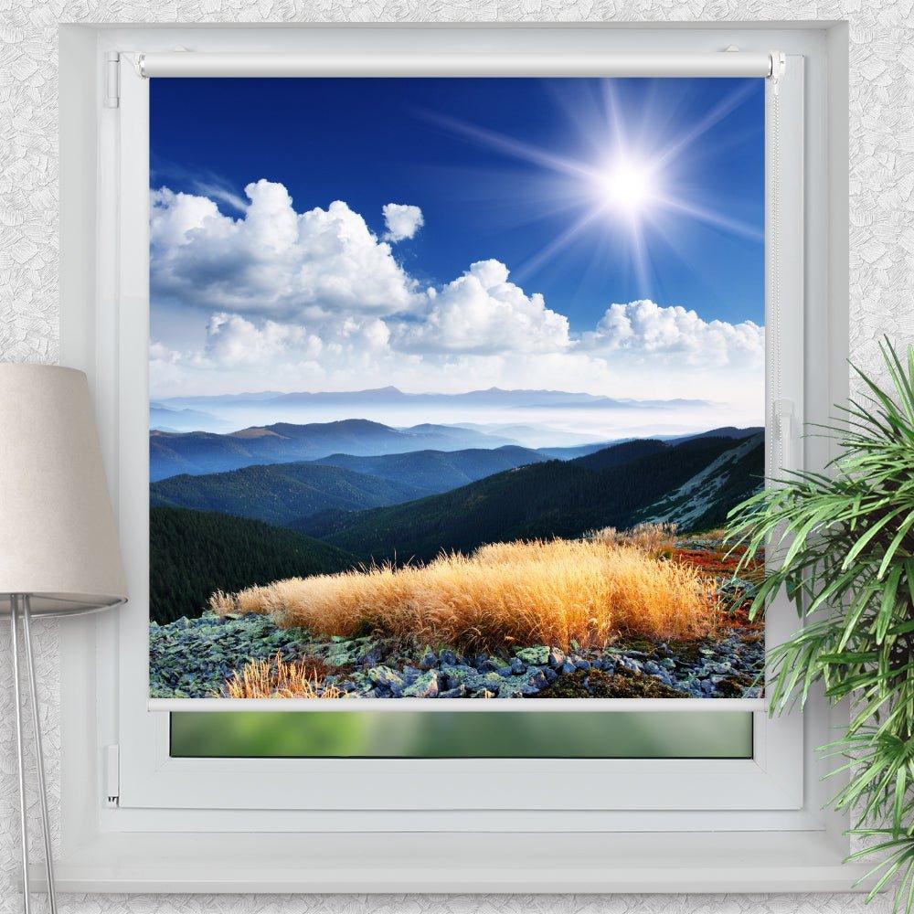 Rollo Motiv "Berglandschaft Aussicht" - ohne bohren - Klemmrollo bis 150 cm Breite - Klemmfix mit Fotodruck - blickdicht - La-Melle