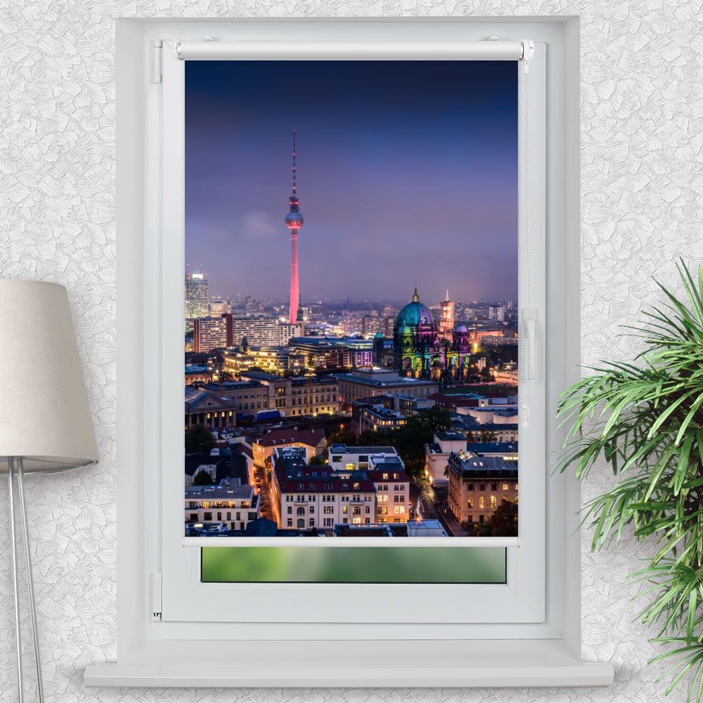 Rollo Motiv "Berlin Skyline" - ohne bohren - Klemmrollo bis 150 cm Breite - Klemmfix mit Fotodruck - blickdicht - La-Melle