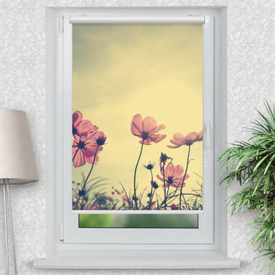 Rollo Motiv Blumen sepia vintage - ohne bohren - Klemmrollo bis 150 cm Breite - Klemmfix mit Fotodruck - blickdicht - La-Melle