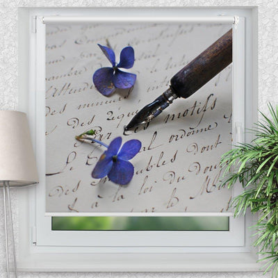 Rollo Motiv Hortensien vintage - ohne bohren - Klemmrollo bis 150 cm Breite - Klemmfix mit Fotodruck - blickdicht - La-Melle