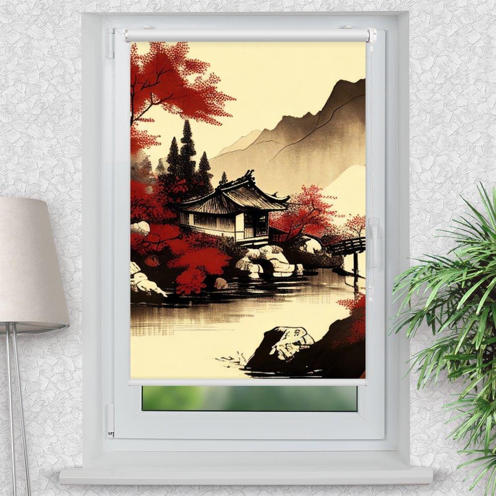 Rollo Motiv "China Landschaft" - ohne bohren - Klemmrollo bis 150 cm Breite - Klemmfix mit Fotodruck - blickdicht - La-Melle