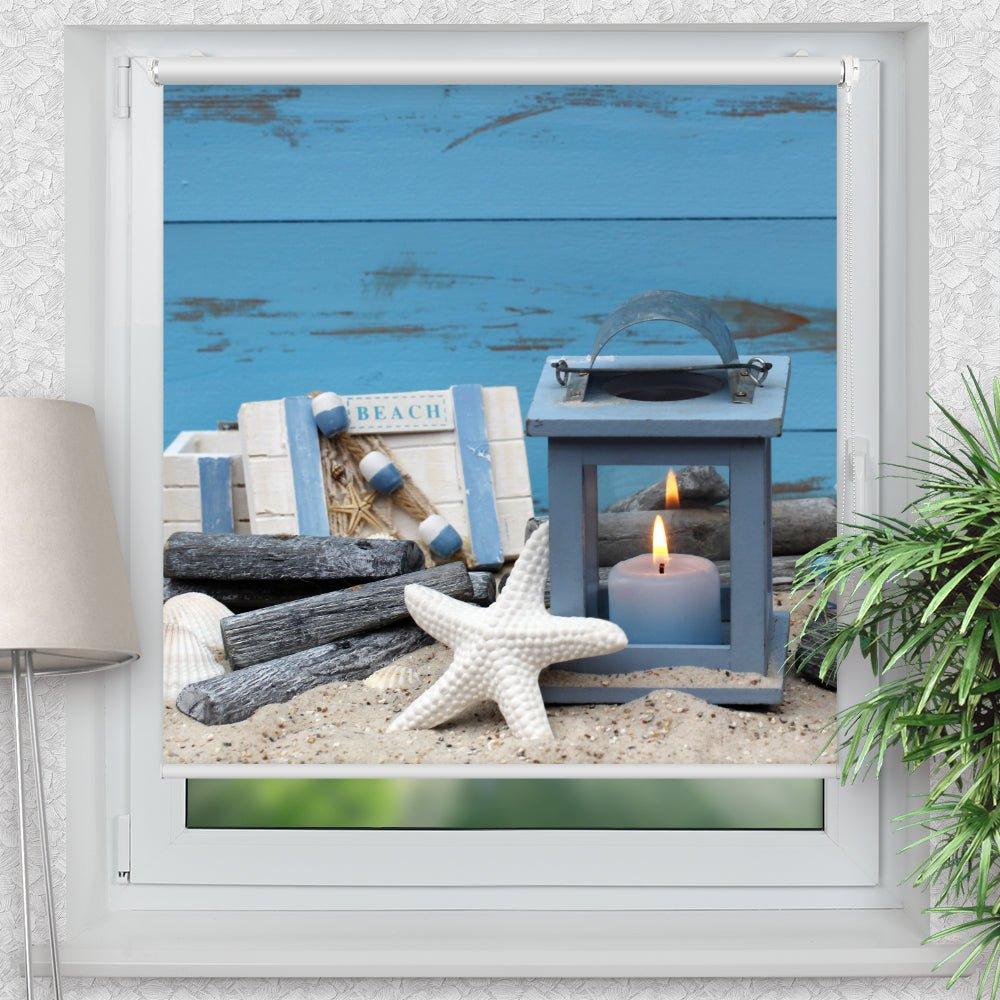 Rollo Motiv "Shabby Sand" - ohne bohren - Klemmrollo bis 150 cm Breite - Klemmfix mit Fotodruck - blickdicht - La-Melle