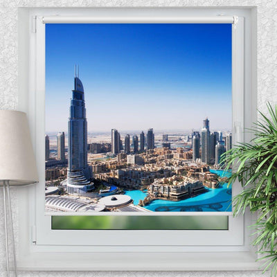 Rollo Motiv Dubai Skyline - ohne bohren - Klemmrollo bis 150 cm Breite - Klemmfix mit Fotodruck - blickdicht - La-Melle