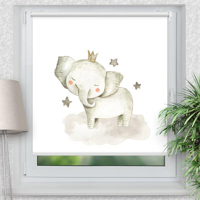 Rollo Motiv Elefant Wolke - ohne bohren - Klemmrollo bis 150 cm Breite - Klemmfix mit Fotodruck - blickdicht - La-Melle