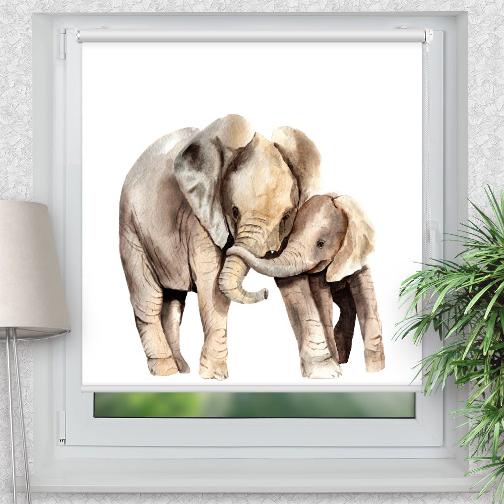 Rollo Motiv "Elefant gemalt" - ohne bohren - Klemmrollo bis 150 cm Breite - Klemmfix mit Fotodruck - blickdicht - La-Melle
