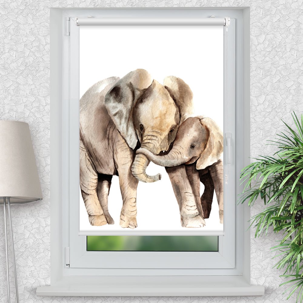 Rollo Motiv "Elefant gemalt" - ohne bohren - Klemmrollo bis 150 cm Breite - Klemmfix mit Fotodruck - blickdicht - La-Melle