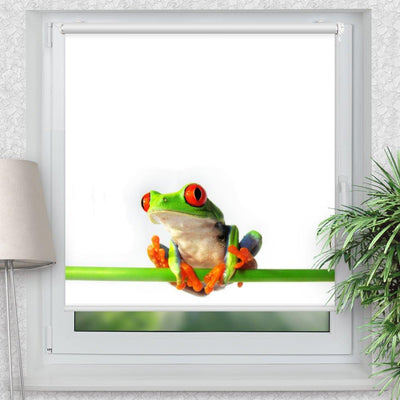 Rollo Motiv Frosch - ohne bohren - Klemmrollo bis 150 cm Breite - Klemmfix mit Fotodruck - Blickdicht - ohne bohren - Klemmrollo bis 150 cm Breite - Klemmfix mit Fotodruck - blickdicht - La-Melle