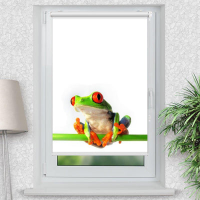 Rollo Motiv Frosch - ohne bohren - Klemmrollo bis 150 cm Breite - Klemmfix mit Fotodruck - Blickdicht - ohne bohren - Klemmrollo bis 150 cm Breite - Klemmfix mit Fotodruck - blickdicht - La-Melle