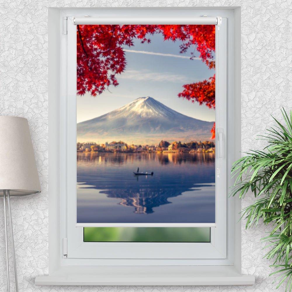 Rollo Motiv "Fujiyama Japan Herbst" - ohne bohren - Klemmrollo bis 150 cm Breite - Klemmfix mit Fotodruck - blickdicht - La-Melle