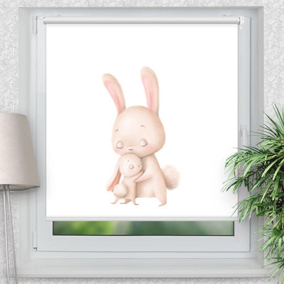 Rollo Motiv Hase Kinderrollo - ohne bohren - Klemmrollo bis 150 cm Breite - Klemmfix mit Fotodruck - blickdicht - La-Melle