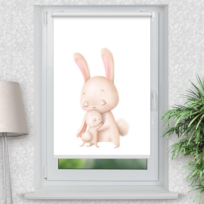 Rollo Motiv "Hase Kinderrollo" - ohne bohren - Klemmrollo bis 150 cm Breite - Klemmfix mit Fotodruck - blickdicht - La-Melle