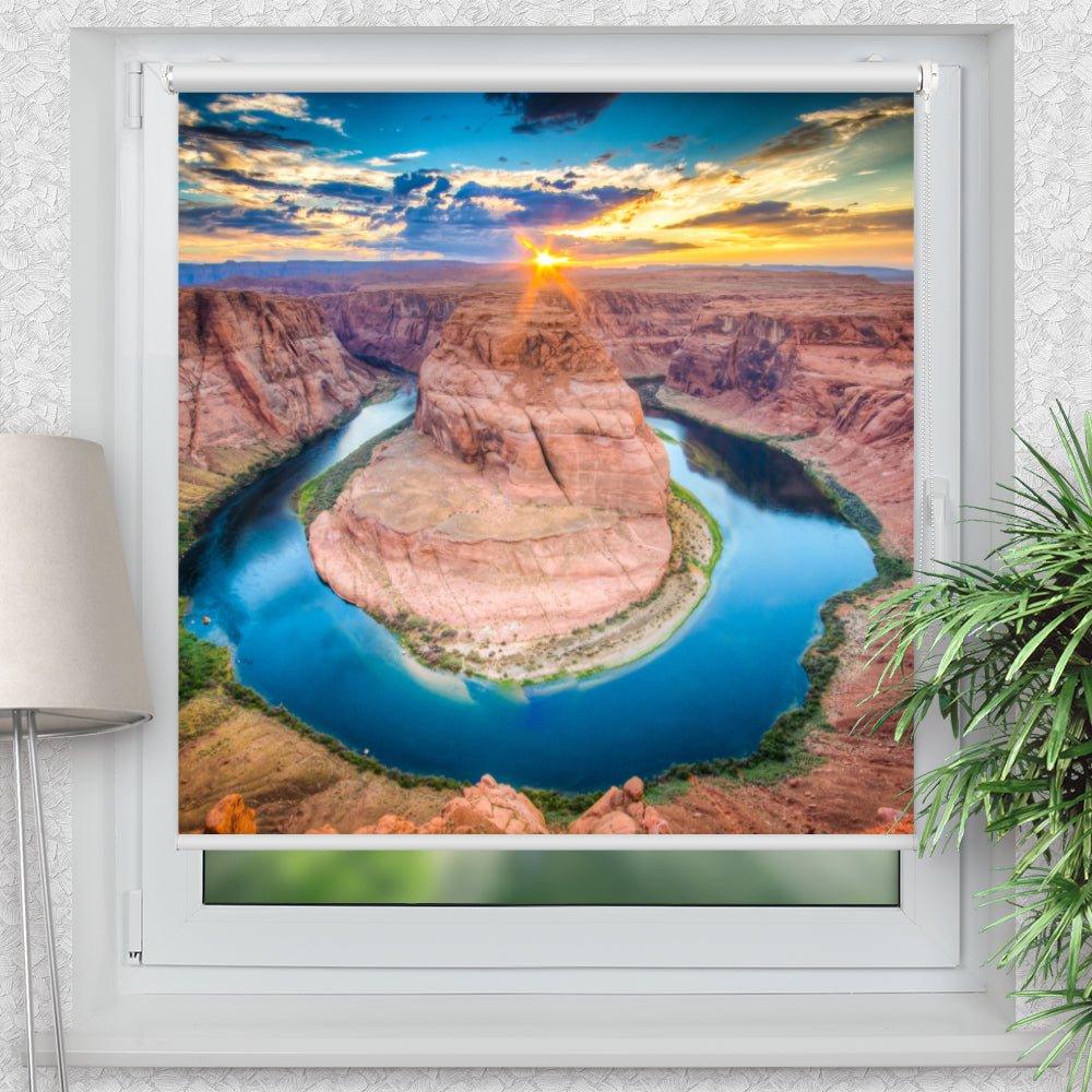 Rollo Motiv "Horseshoe Arizona" - ohne bohren - Klemmrollo bis 150 cm Breite - Klemmfix mit Fotodruck - blickdicht - La-Melle