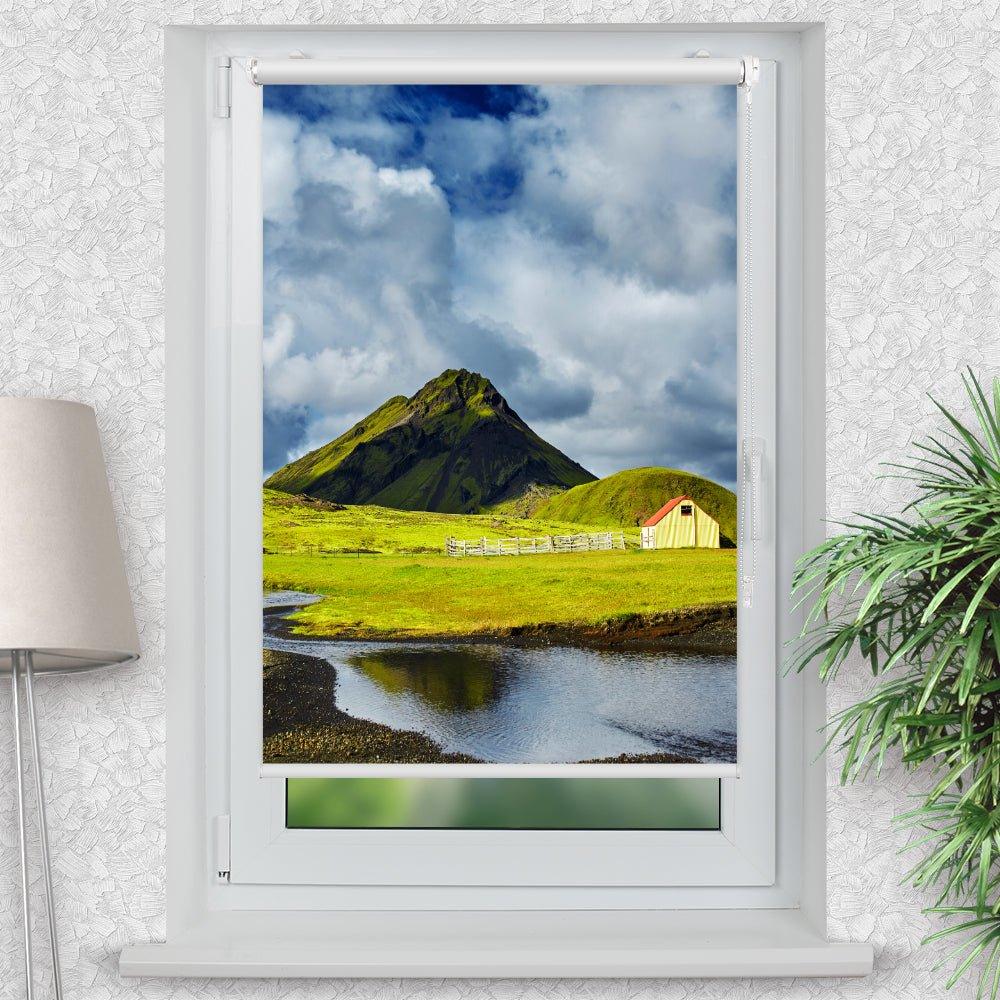 Rollo Motiv "Island Landschaft" - ohne bohren - Klemmrollo bis 150 cm Breite - Klemmfix mit Fotodruck - blickdicht - La-Melle