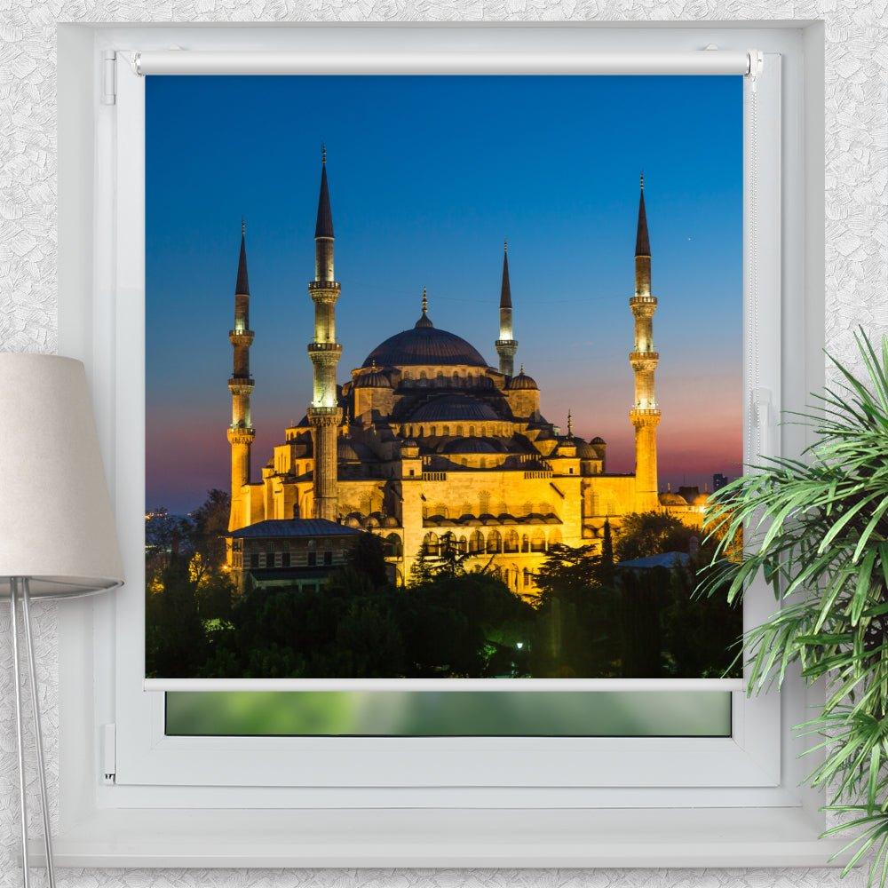 Rollo Motiv "Istanbul Blaue" - ohne bohren - Klemmrollo bis 150 cm Breite - Klemmfix mit Fotodruck - blickdicht - La-Melle