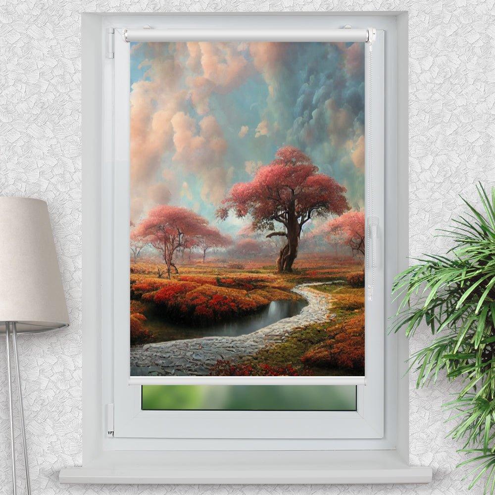 Rollo Motiv "Landschaft romantisch" - ohne bohren - Klemmrollo bis 150 cm Breite - Klemmfix mit Fotodruck - blickdicht - La-Melle