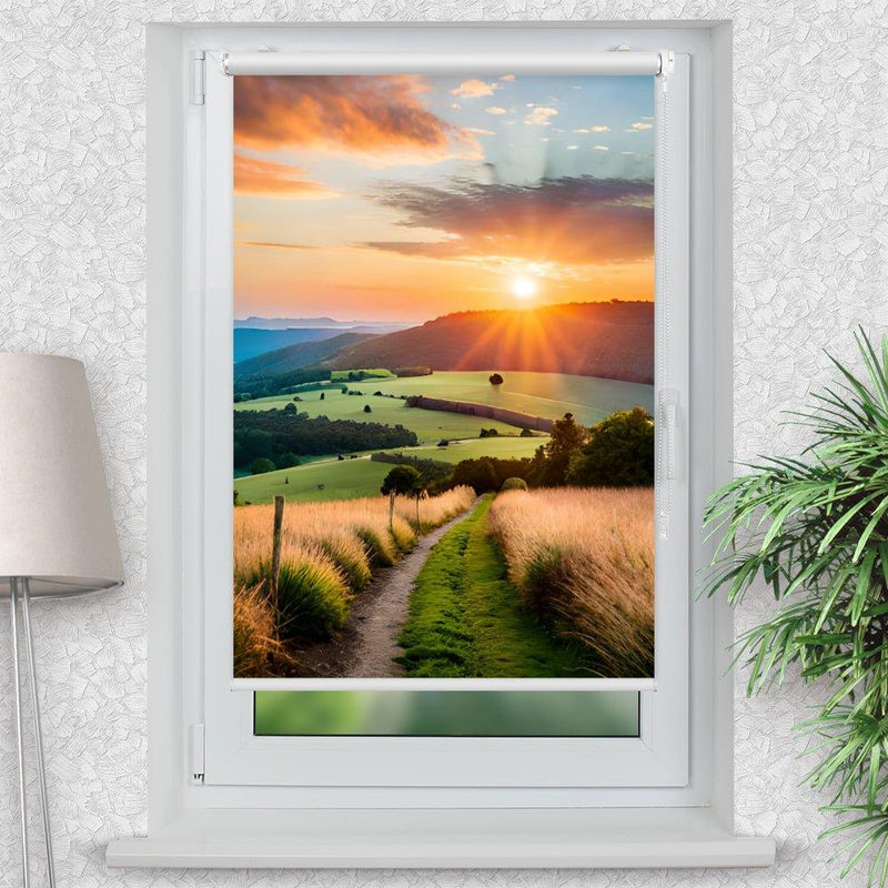 Rollo Motiv "Landschaft Kornfeld" - ohne bohren - Klemmrollo bis 150 cm Breite - Klemmfix mit Fotodruck - blickdicht - La-Melle