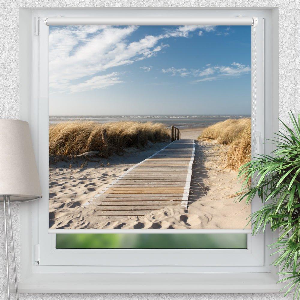 Rollo Motiv "Langeroog Strand" - ohne bohren - Klemmrollo bis 150 cm Breite - Klemmfix mit Fotodruck - blickdicht - La-Melle