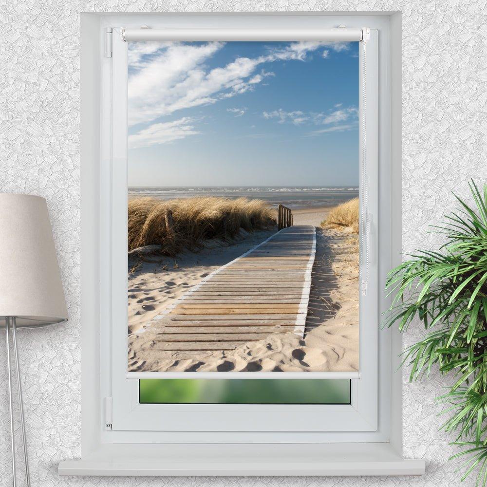 Rollo Motiv "Langeroog Strand" - ohne bohren - Klemmrollo bis 150 cm Breite - Klemmfix mit Fotodruck - blickdicht - La-Melle