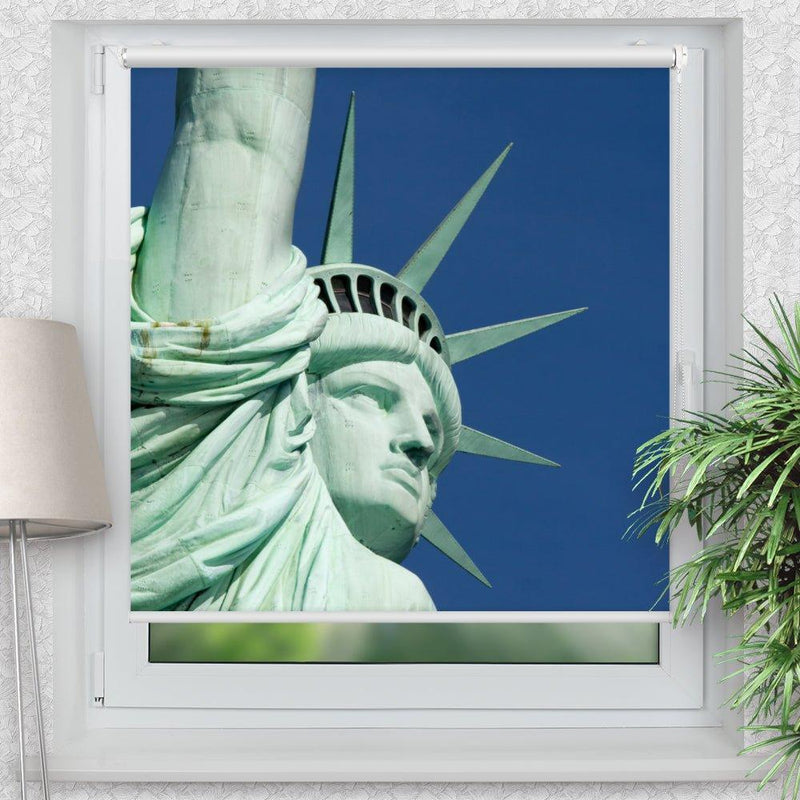 Rollo Motiv "Liberty York" - ohne bohren - Klemmrollo bis 150 cm Breite - Klemmfix mit Fotodruck - blickdicht - La-Melle