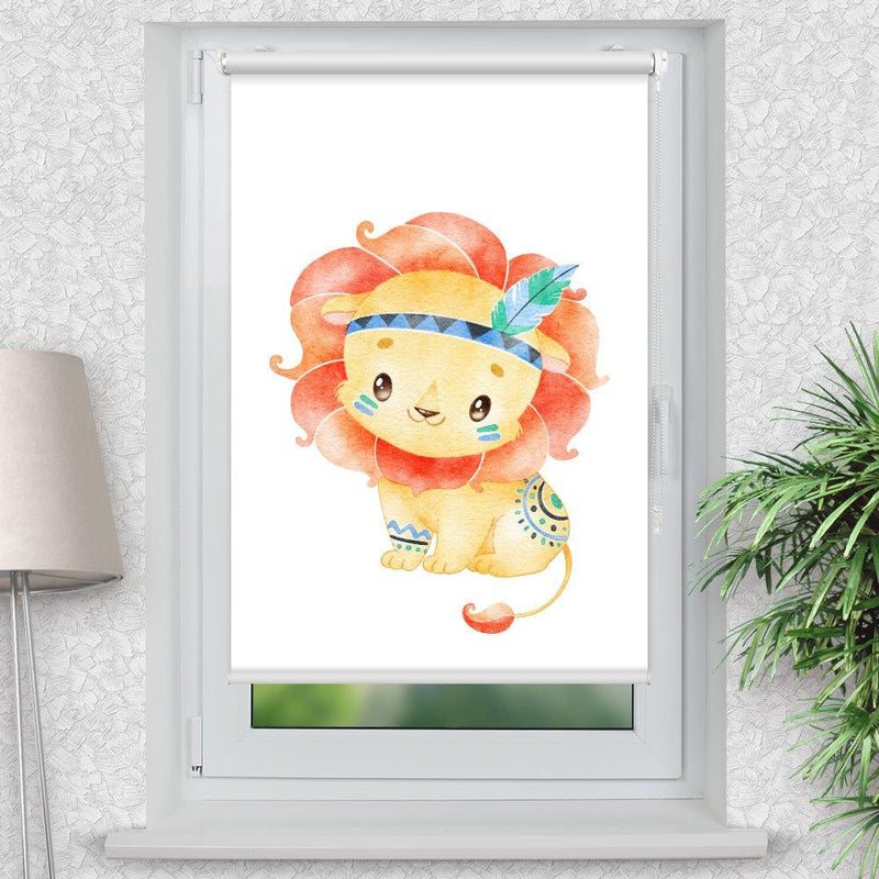 Rollo Motiv "Löwe Kindermotiv" - ohne bohren - Klemmrollo bis 150 cm Breite - Klemmfix mit Fotodruck - blickdicht - La-Melle