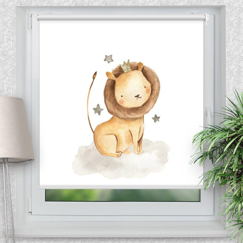 Rollo Motiv "König Löwe" - ohne bohren - Klemmrollo bis 150 cm Breite - Klemmfix mit Fotodruck - blickdicht - La-Melle