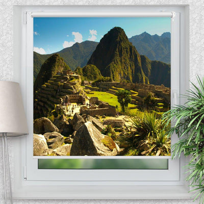 Rollo Motiv Machu Picchu - ohne bohren - Klemmrollo bis 150 cm Breite - Klemmfix mit Fotodruck - blickdicht - La-Melle